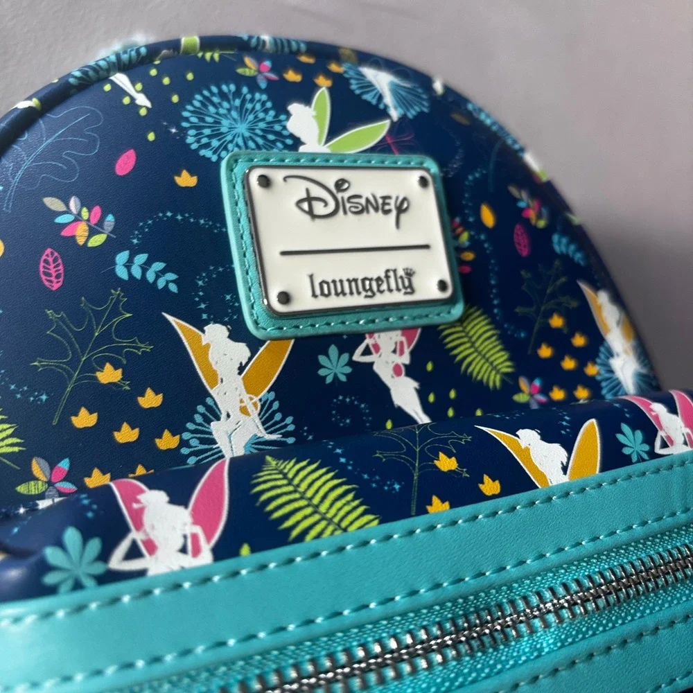 Disney Loungefly Tinkerbell Peter Pan Glow in the Dark Mini Backpack Navy Teal